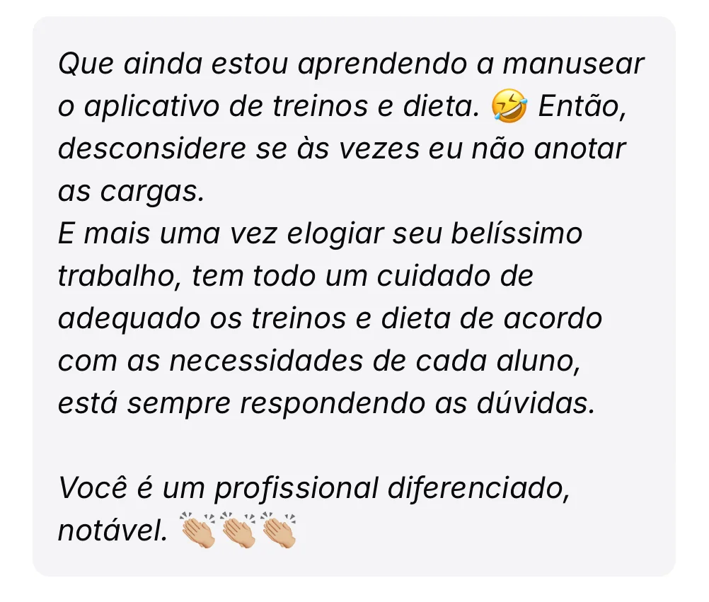 Depoimento de aluna do LFTEAM